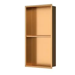 Aurum Niche de Douche à encastrer, Acier Inoxydable 304, 2 étagères, 60x30x10cm, Cuivre brossé PVD (SATAURN6030SBRG)