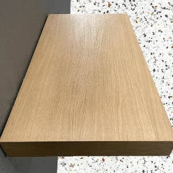 AVA - Plan de Salle de bain 90cm en Chêne Naturel Épaisseur 9cm + Fixations - Plan Vasque et Meuble Évier