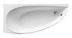 Avocado Ensemble Baignoire d'angle gain de place, orientation gauche 150 x 75 cm en acrylique, Blanc + Tablier 150 cm + Pieds