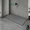 Bac à douche gris 80x80 à clôture en résine et 60% charge minérale receveur avec bonde et grille en inox