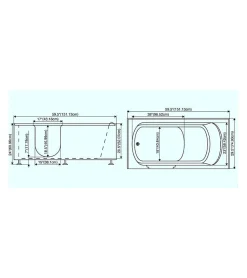 Baignoire à porte KASTRAKI 151x75x61 cm droit ou gauche - gauche