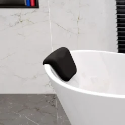 Baignoire à poser îlot ROSSA 170x80 + tablette de bain en bambou + appuie-tête KODI + Vidage à chromé