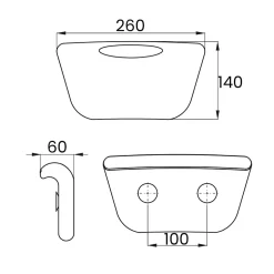 Baignoire à poser îlot ROSSA 170x80 + tablette de bain en bambou + appuie-tête KODI + Vidage à chromé