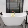 Baignoire à poser îlot ROSSA 170x80 acrylique blanc + appuie-tête KODI + Vidage à chromé