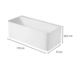 Baignoire acrylique Lucite murale URBAN blanche 170cm URBAN