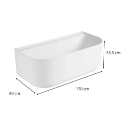 Baignoire acrylique murale EQUINOXE blanche 170cm