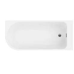 Baignoire adossée pour angle droit 160x75 cm Oguta blanc