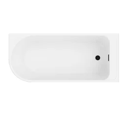 Baignoire adossée pour angle droit 160x75 cm Oguta noir