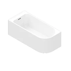 Baignoire adossée pour angle gauche 170x75 cm Oguta blanc