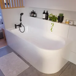 Baignoire adossée pour angle gauche 170x75 cm Oguta blanc