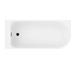 Baignoire adossée pour angle gauche 170x75 cm Oguta noir mat