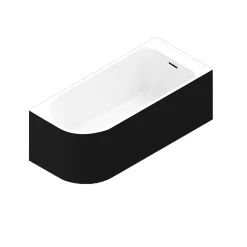 Baignoire adossée pour angle droit 170x75 cm Oguta noir mat