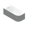 Baignoire adossée pour angle gauche 170x75 cm Oguta gris mat