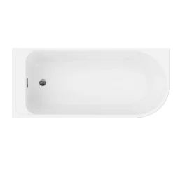 Baignoire adossée pour angle gauche 170x75 cm Oguta gris mat