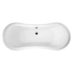 Baignoire ancienne retro sur pieds DARLINGTON Blanche 175 cm Pieds d'Aigle Cuivre rouge vieilli
