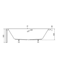 Baignoire angle gauche ZIANIGI avec tablier - 150cm