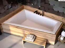 Baignoire asymétrique - 170 x 125 cm - Gauche - sans Habillage - avec Pieds - Vidage Chrome - INTIMA DUO SLIM