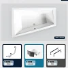 Baignoire asymétrique - 180 x 125 cm - Gauche - avec Habillage - Pieds - Vidage Chrome - INTIMA DUO