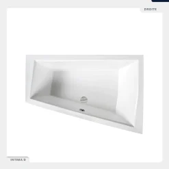 Baignoire asymétrique - 170 x 125 cm - Droite - avec Habillage - Pieds - Vidage Chrome - INTIMA DUO