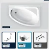 Baignoire asymétrique - 150 x 100 cm - Droite - avec Habillage - Pieds - Vidage Chrome - CORNEA