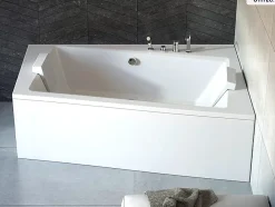 Baignoire asymétrique - 160 x 100 cm - Droite - sans Habillage - avec Pieds - Vidage Chrome - INFINITY