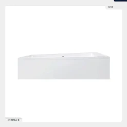 Baignoire asymétrique - 170 x 125 cm - Droite - avec Pieds - 2 Repose-têtes - Étagère bambou - Vidage Chrome - INTIMA DUO