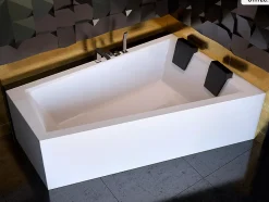 Baignoire asymétrique - 170 x 125 cm - Droite - sans Habillage - avec Pieds - Vidage Chrome - INTIMA DUO