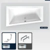 Baignoire asymétrique - 150 x 85 cm - Gauche - sans Habillage - avec Pieds - Vidage Chrome - INTIMA SLIM