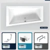 Baignoire asymétrique - 160 x 90 cm - Gauche - avec Habillage - Pieds - Vidage Chrome - INTIMA SLIM