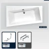 Baignoire asymétrique - 150 x 90 cm - Gauche - sans Habillage - avec Pieds - Vidage Chrome - INFINITY