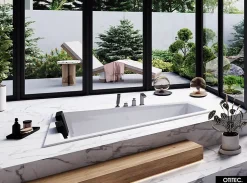 Baignoire Asymétrique à Encastrer - 170 x 125 cm - GAUCHE - INTIMA DUO SLIM - 2 REPOSE-TÊTES OFFERTS