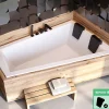 Baignoire Asymétrique à Encastrer - 180 x 125 cm - DROITE - INTIMA DUO SLIM - 2 REPOSE-TÊTES OFFERTS
