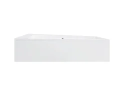 Baignoire asymétrique + tablier blanc + repose tête - INTIMA DUO - 180 cm x 125 cm - Gauche