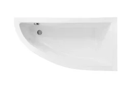 Baignoire asymétrique + tablier blanc + repose tête - PRAKTIKA - 150 x 70 cm - Droite