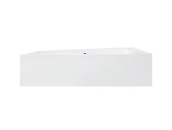 Baignoire asymétrique + tablier blanc + repose tête - INTIMA DUO - 170 x 125 cm - Droite