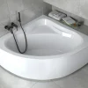 Baignoire asymétrique 130 x 130 MIA acrylique blanc + avec Tablier + Pieds + Vidage à chromé