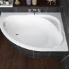 Baignoire asymétrique 130 x 85 Droite STANDARD acrylique blanc + Habillage en polystyrène + Pieds + Vidage à chromé