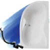 Baignoire asymétrique 170 x 110 Droite DORA acrylique blanc, sans Habillage + Pieds + Vidage à chromé