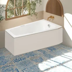Baignoire asymétrique angle droit Chaloop L.160 x l.90 cm sans tablier Valentin