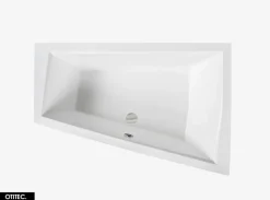 Baignoire Asymétrique avec Tablier Noir - 180 x 125 cm - DROITE - INTIMA DUO - 2 REPOSE-TÊTES OFFERTS