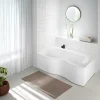Baignoire asymétrique d'angle gauche Folk 180 x 90 cm sans tablier Valentin