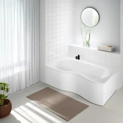 Baignoire asymétrique d'angle gauche Folk 180 x 90 cm sans tablier Valentin