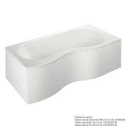 Baignoire asymétrique d'angle droit Folk 180 x 90 cm sans tablier Valentin