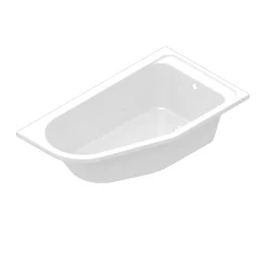 Baignoire asymétrique droite 160x90 cm Cavally blanc