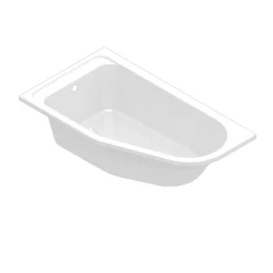 Baignoire asymétrique gauche 160x90 cm Cavally blanc