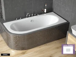 Baignoire Asymétrique sans Tablier - 180 x 80 cm - AVITA SANS TABLIER - DROITE - 1 REPOSE-TÊTE OFFERT