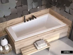Baignoire Asymétrique sans Tablier - 150 x 85 cm - INTIMA SANS TABLIER - DROITE - avec Repose tête OFFERT