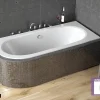 Baignoire Asymétrique sans Tablier - 150 x 75 cm - AVITA SANS TABLIER - DROITE - 1 REPOSE-TÊTE OFFERT