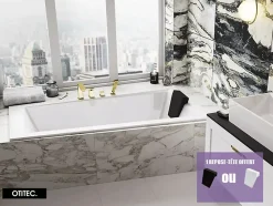 Baignoire Asymétrique sans Tablier - 160 x 90 cm - INTIMA SANS TABLIER - DROITE - avec Repose tête OFFERT