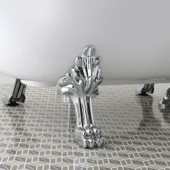 Baignoire Autoportante Blanche Avec Pieds Argentés Romantica